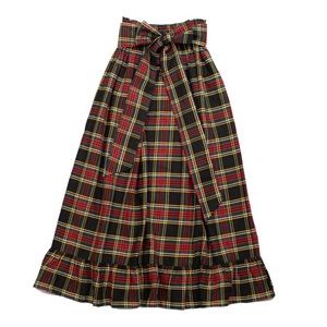 Elizabeth Wilson Black Plaid Madeline Maxi skirt